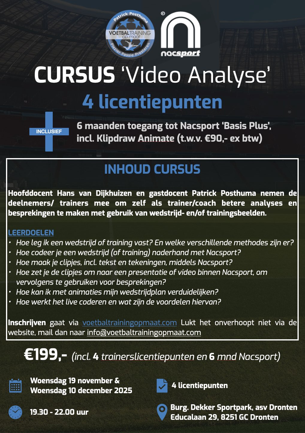 CURSUS 'Video Analyse' | 4 LICENTIEPUNTEN - Afbeelding 2